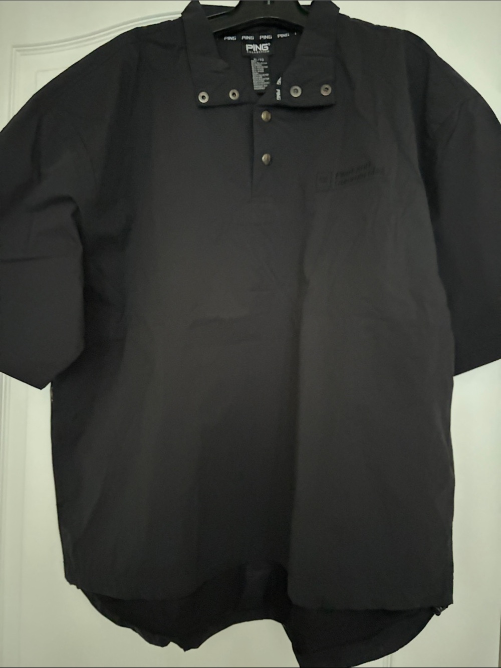 PING Black Short-Sleeve Polo Pullover jacket